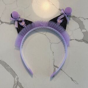 Purple Cat Ear Headband with Bows